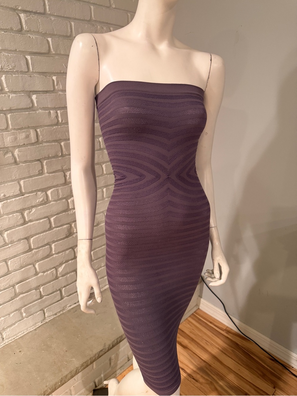 Intimately Free People Purple Strapless Bodycon Midi XS/S NWOT Super Stretch - Picture 2 of 15